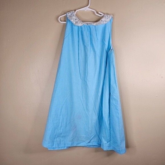 Polo Ralph Lauren Girl’s BLUE & WHITE PLAID lined DRESS size 12 - Picture 1 of 6